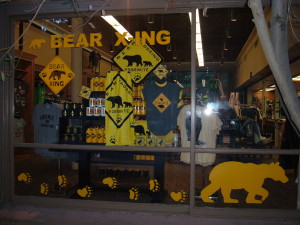 Yosemite Lodge Gift Shop - Bear Xing Hand Cut Window Adhesions